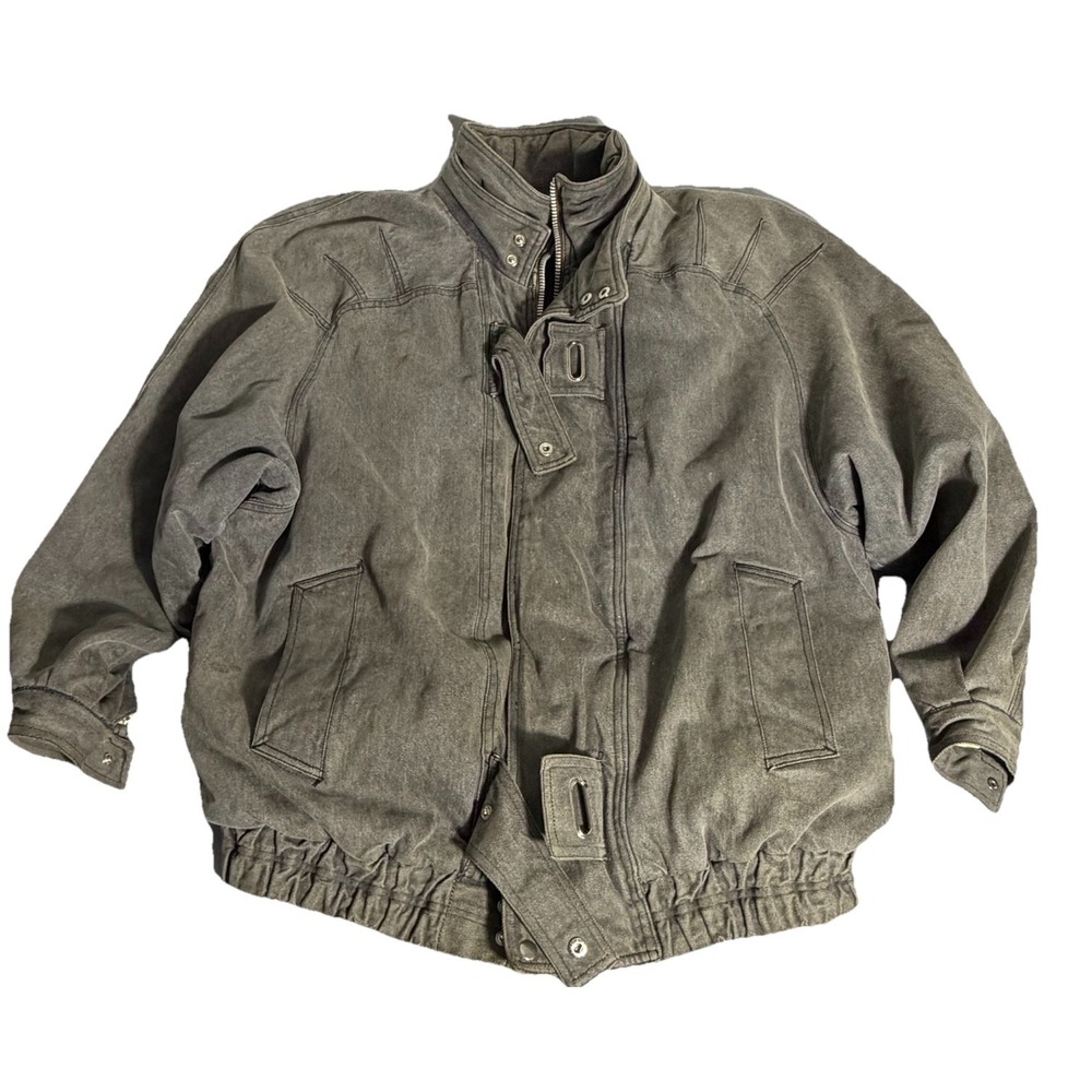 Vintage Colts Club Jacket Large Faux Fur Lined Canvas Bomber 80s 90s